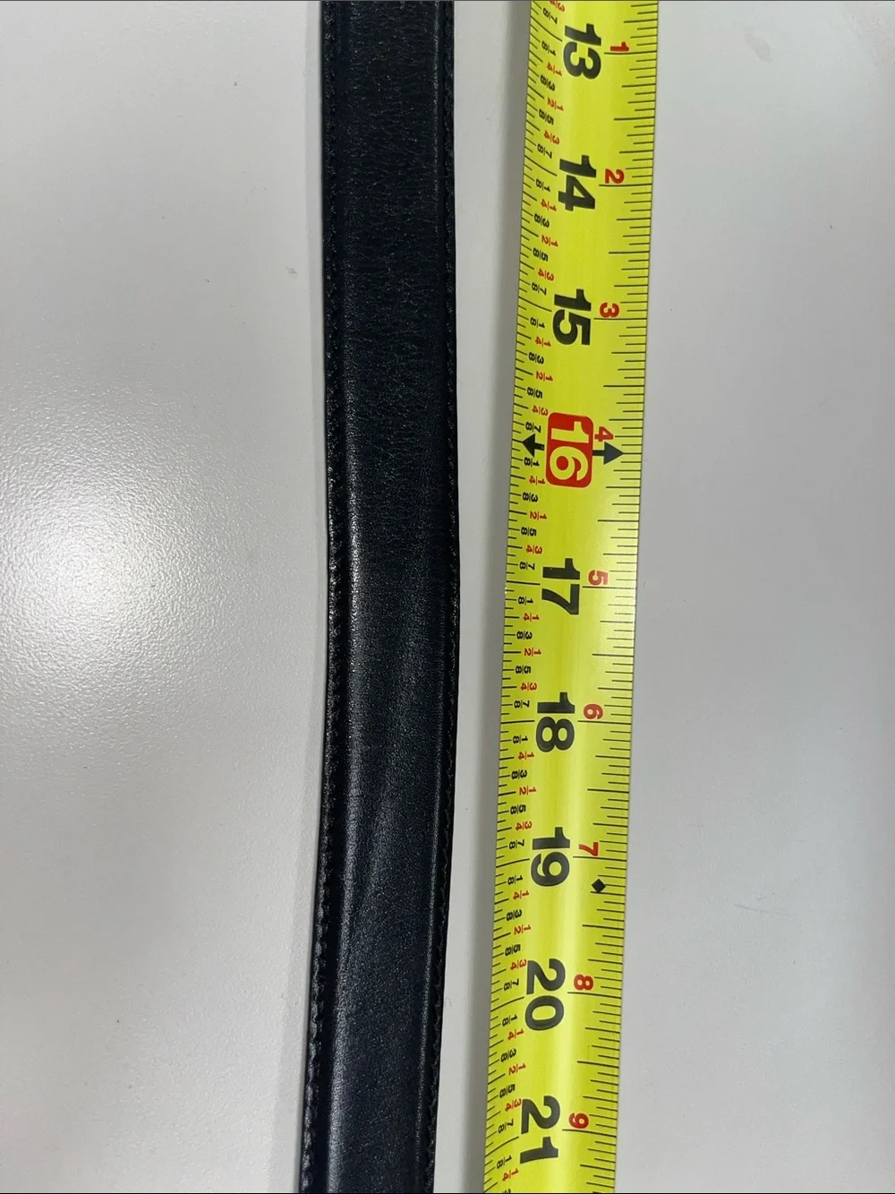 de Vecchi Black Leather Belt with Gold Buckle / Medium